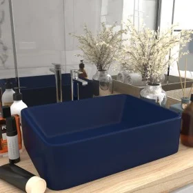 Lavabo de lujo de cerámica azul oscuro mate 41x30x12 cm de vidaXL, Lavabos - Ref: Foro24-147045, Precio: 77,49 €, Descuento: %