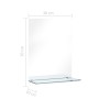 Wandspiegel mit Ablage aus gehärtetem Glas 30x50 cm von vidaXL, Spiegel - Ref: Foro24-249435, Preis: 24,44 €, Rabatt: %