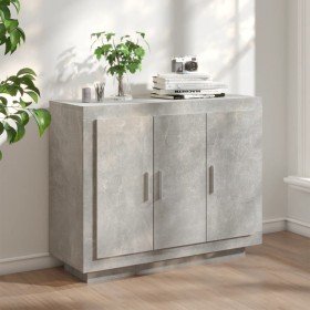 Aparador de madera contrachapada gris hormigón 92x35x75 cm Aparador de madera contrachapada gris hormigón 92x35x75 cm