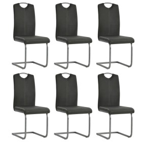 6 cantilever dining chairs in gray synthetic leather by vidaXL, dining chairs - Ref: Foro24-275462, Price: 379,19 €, Discount: %