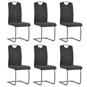 6 cantilever dining chairs in gray synthetic leather by vidaXL, dining chairs - Ref: Foro24-275462, Price: 372,75 €, Discount: %