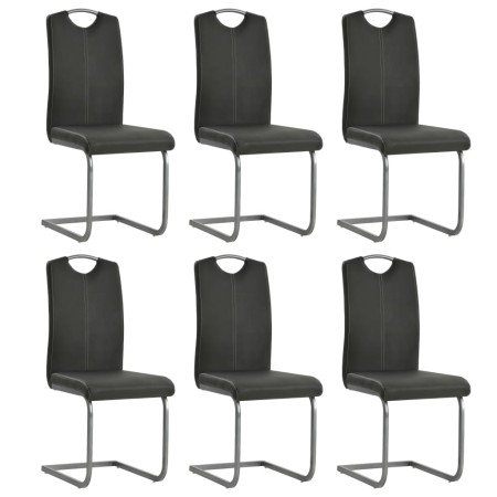 Freischwinger Esszimmerstühle 6 Einheiten Kunstleder grau von vidaXL, Essstühle - Ref: Foro24-275462, Preis: 379,19 €, Rabatt: %
