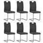 6 cantilever dining chairs in gray synthetic leather by vidaXL, dining chairs - Ref: Foro24-275462, Price: 372,75 €, Discount: %