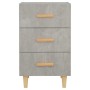 Mesita de noche madera de ingeniería gris hormigón 40x40x66 cm