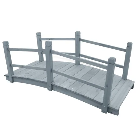 Puente de jardín madera maciza de abeto gris 140x60x56 cm de vidaXL, Puentes de jardín - Ref: Foro24-310040, Precio: 157,57 €...