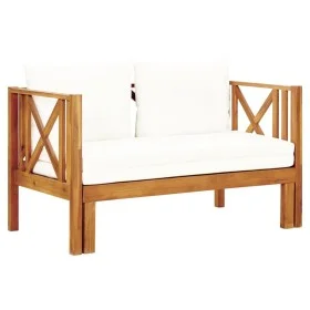 Banco de jardín 2 plazas con cojines madera maciza acacia 122cm by vidaXL, garden benches - Ref: Foro24-310307, Price: 268,29...