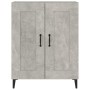 Aparador de madera contrachapada gris hormigón 69,5x34x90 cm
