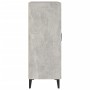 Aparador de madera contrachapada gris hormigón 69,5x34x90 cm