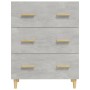 Aparador de madera contrachapada gris hormigón 70x34x90 cm