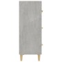 Aparador de madera contrachapada gris hormigón 70x34x90 cm