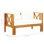 Banco de jardín 2 plazas con cojines madera maciza acacia 122cm von vidaXL, Gartenbänke - Ref: Foro24-310307, Preis: 289,24 €...