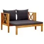 2-seater garden bench with solid acacia wood cushions 122 cm by vidaXL, garden benches - Ref: Foro24-310308, Price: 280,85 €,...