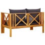 2-Sitzer-Gartenbank mit massiven Akazienholzkissen 122 cm von vidaXL, Gartenbänke - Ref: Foro24-310308, Preis: 277,79 €, Raba...