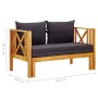 2-Sitzer-Gartenbank mit massiven Akazienholzkissen 122 cm von vidaXL, Gartenbänke - Ref: Foro24-310308, Preis: 277,79 €, Raba...