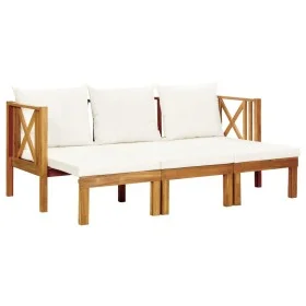 3-seater garden bench with solid acacia wood and cushions, 179 cm by vidaXL, garden benches - Ref: Foro24-310309, Price: 390,...