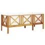 Banco jardín 3 plazas con cojines madera maciza acacia 179 cm de vidaXL, Bancos de jardín - Ref: Foro24-310309, Precio: 390,9...