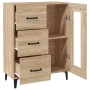Aparador de madera de ingeniería roble Sonoma 69,5x34x90 cm