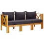 3-seater garden bench with solid acacia wood cushions 179 cm by vidaXL, garden benches - Ref: Foro24-310310, Price: 411,69 €,...