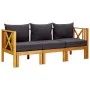 Banco jardín 3 plazas con cojines madera maciza acacia 179 cm de vidaXL, Bancos de jardín - Ref: Foro24-310310, Precio: 388,8...