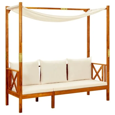Banco de jardín con toldo madera maciza de acacia de vidaXL, Bancos de jardín - Ref: Foro24-310320, Precio: 260,33 €, Descuen...