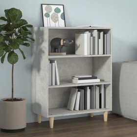 Aparador de madera contrachapada gris hormigón 69,5x32,5x90 cm