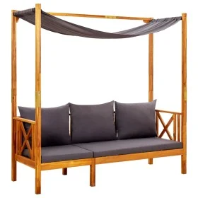 Banco de jardín con toldo madera maciza de acacia de vidaXL, Bancos de jardín - Ref: Foro24-310321, Precio: 200,79 €, Descuen...