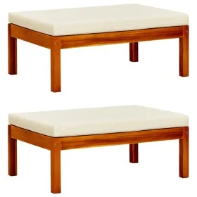 Garden footrest 2 units solid acacia wood by vidaXL, Outdoor ottomans - Ref: Foro24-310323, Price: 84,92 €, Discount: %