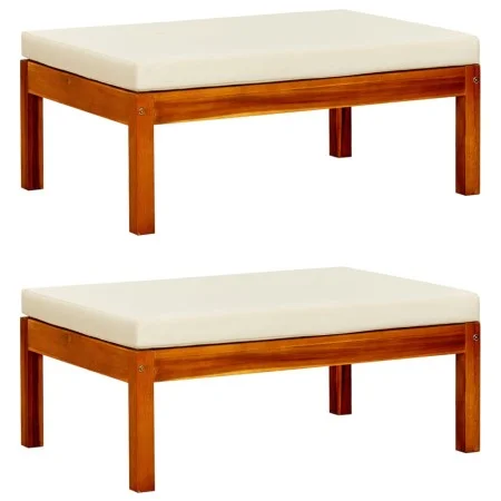 Gartenfußstütze 2 Einheiten massives Akazienholz von vidaXL, Hocker für den Außenbereich - Ref: Foro24-310323, Preis: 84,92 €...