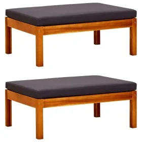 Reposapiés de jardín 2 unidades madera maciza de acacia von vidaXL, Hocker für den Außenbereich - Ref: Foro24-310324, Preis: ...
