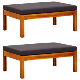 Reposapiés de jardín 2 unidades madera maciza de acacia von vidaXL, Hocker für den Außenbereich - Ref: Foro24-310324, Preis: ...