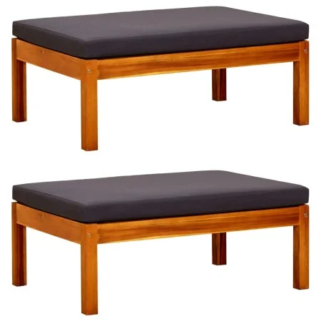 Reposapiés de jardín 2 unidades madera maciza de acacia von vidaXL, Hocker für den Außenbereich - Ref: Foro24-310324, Preis: ...