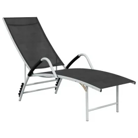 Black textilene and aluminum lounger by vidaXL, Loungers - Ref: Foro24-310521, Price: 130,56 €, Discount: %