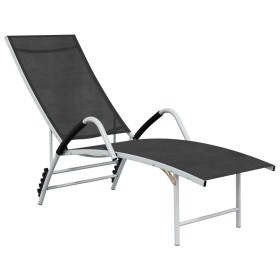 Tumbona de textilene y aluminio negra de vidaXL, Tumbonas - Ref: Foro24-310521, Precio: 133,11 €, Descuento: %