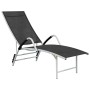 Black textilene and aluminum lounger by vidaXL, Loungers - Ref: Foro24-310521, Price: 126,67 €, Discount: %