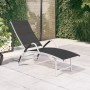 Black textilene and aluminum lounger by vidaXL, Loungers - Ref: Foro24-310521, Price: 126,67 €, Discount: %