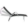 Black textilene and aluminum lounger by vidaXL, Loungers - Ref: Foro24-310521, Price: 126,67 €, Discount: %