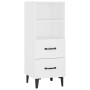Aparador de madera contrachapada blanco 34,5x34x90 cm