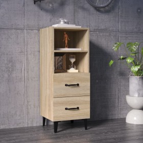 Aparador madera contrachapada color roble Sonoma 34,5x34x90 cm