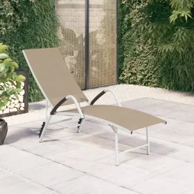Sonnenliege aus Textilene und cremefarbenem Aluminium von vidaXL, Liegen - Ref: Foro24-310522, Preis: 131,36 €, Rabatt: %