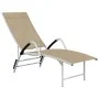 Cream textile and aluminum sun lounger by vidaXL, Loungers - Ref: Foro24-310522, Price: 131,32 €, Discount: %