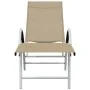 Cream textile and aluminum sun lounger by vidaXL, Loungers - Ref: Foro24-310522, Price: 131,32 €, Discount: %