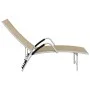 Cream textile and aluminum sun lounger by vidaXL, Loungers - Ref: Foro24-310522, Price: 131,32 €, Discount: %