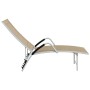 Tumbona de textilene y aluminio crema de vidaXL, Tumbonas - Ref: Foro24-310522, Precio: 132,46 €, Descuento: %