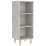 Aparador de madera contrachapada gris hormigón 34,5x32,5x90 cm