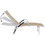 Tumbona de textilene y aluminio crema de vidaXL, Tumbonas - Ref: Foro24-310522, Precio: 132,46 €, Descuento: %