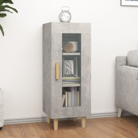 Aparador de madera contrachapada gris hormigón 34,5x34x90 cm