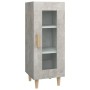 Aparador de madera contrachapada gris hormigón 34,5x34x90 cm