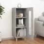Aparador de madera contrachapada gris hormigón 34,5x34x90 cm