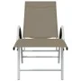 Tumbona de textilene y aluminio gris taupé de vidaXL, Tumbonas - Ref: Foro24-310523, Precio: 106,31 €, Descuento: %