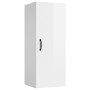 Armario de pared colgante madera blanco brillante 34,5x34x90 cm